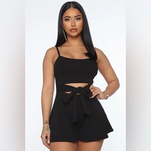 Fashion Nova Cut The Tie Front Romper
